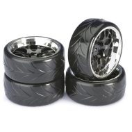 ABSIMA WHEEL SET DRIFT LP " COMB / PROFILE B" BLACK/CHROME 1:10 (4 PCS) 2510041